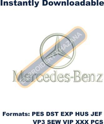 Mercedes benz logo embroidery design